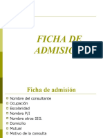 Ficha de admisión y seguimiento familiar