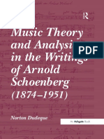 Music Theory and Analysis in The Writings of Arnold Schoenberg (1874-1951)