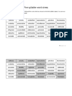 Five Syllable Word Stress Maze