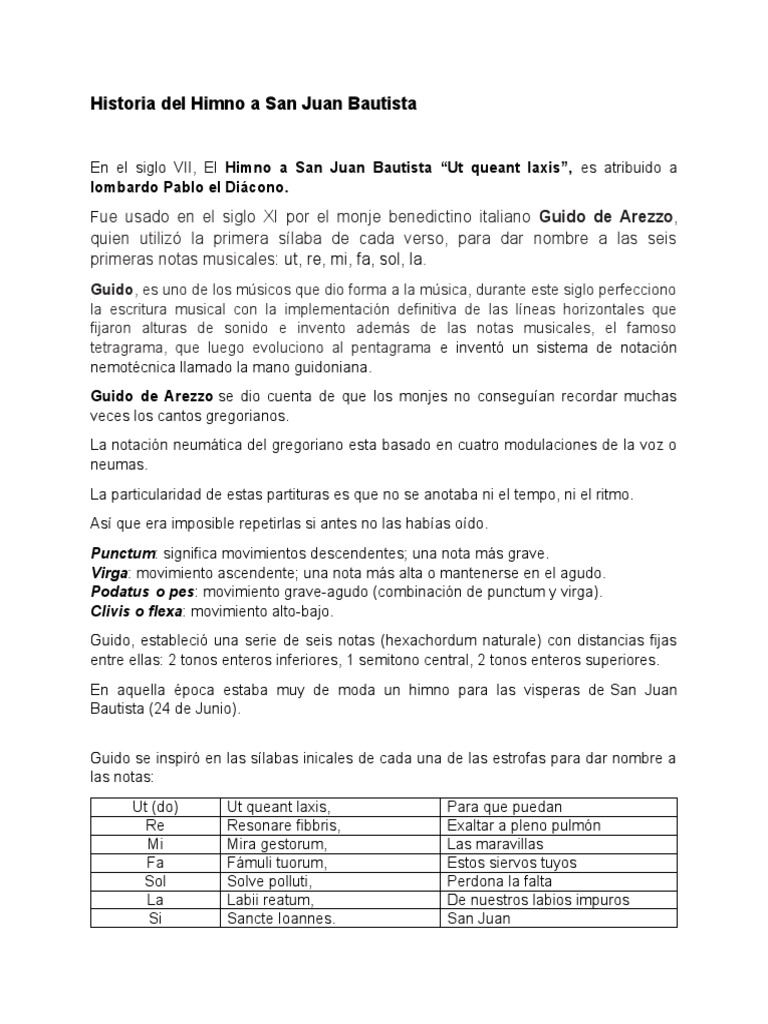 Himno San Juan Bautista PDF Notación musical Musicología