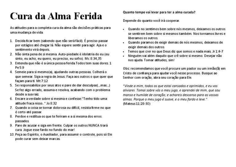 Cura Da Alma Ferida | PDF | Jesus