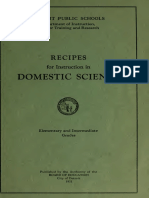 Recipes For Instruction in Domestic Science