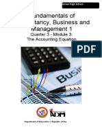 Fundamentals of Accountancy, Business and Management 1: Quarter 3 - Module 3: The Accounting Equation