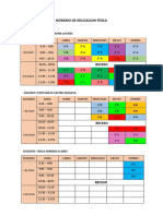 Horario de Educacion Física