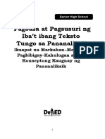 Pagbasa at Pagsusuri NG Iba't Ibang Teksto Tungo Sa Pananaliksik