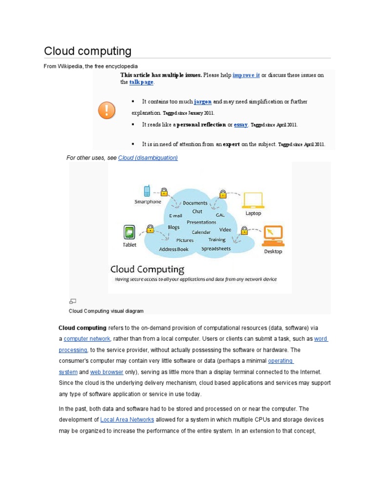 Overview of Cloud Computing Concepts | PDF | Software As A Service ...
