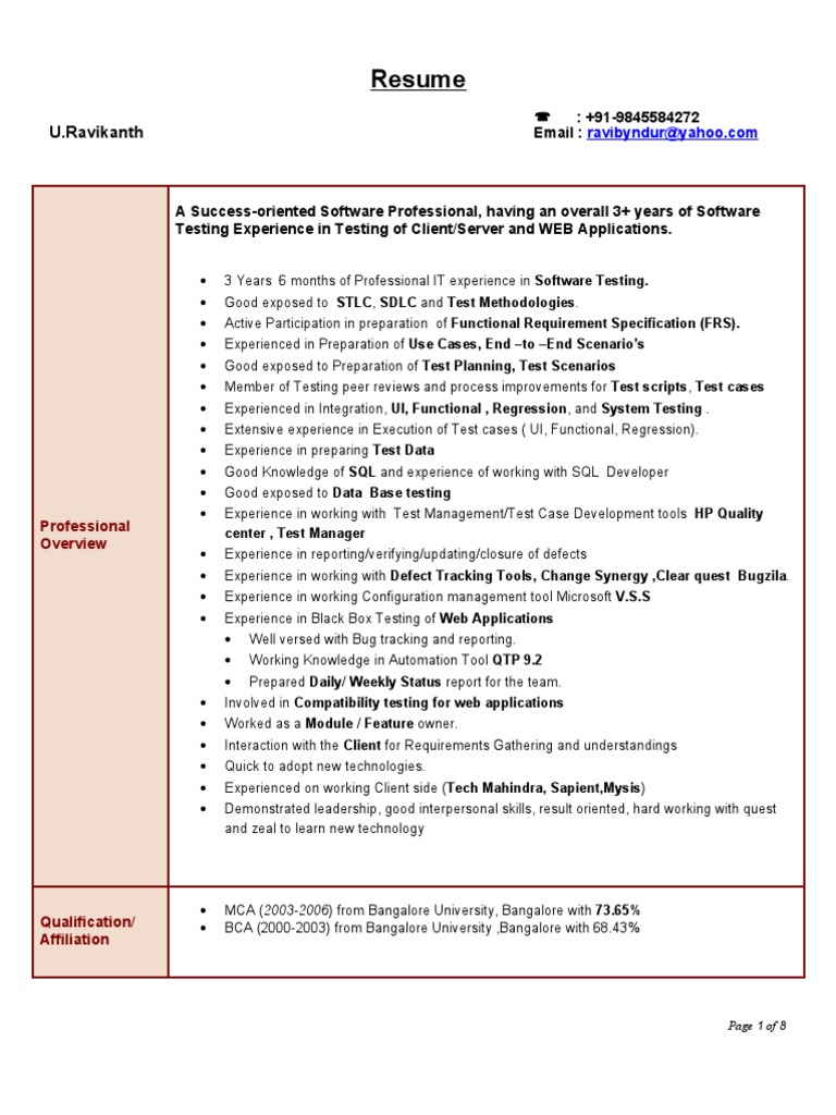 Software Testing Experience Overview | PDF | Sprint Corporation ...