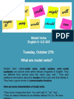 Tuesday, October 27th: Modal Verbs English II-ILE-303