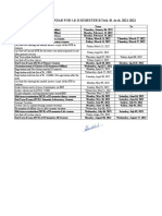 Academic Calendar For I & Ii Semester B.Tech./B. Arch. 2021-2022