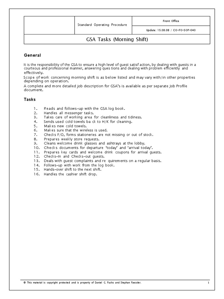 Front Office Department PDF Credit Card Payments