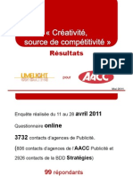 Présentation Résultats AACC Créativité_Mai 2011 