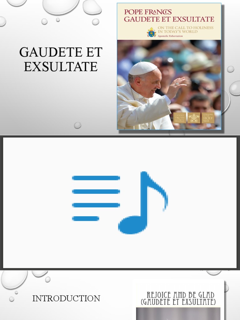 Gaudete et exsultate (“Rejoice and Be Glad “). New exhortation by Pope  Francis – Carmel Holy Land