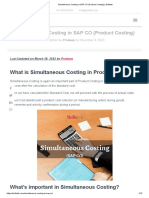 Simultaneous Costing in SAP CO (Product Costing) - Skillstek