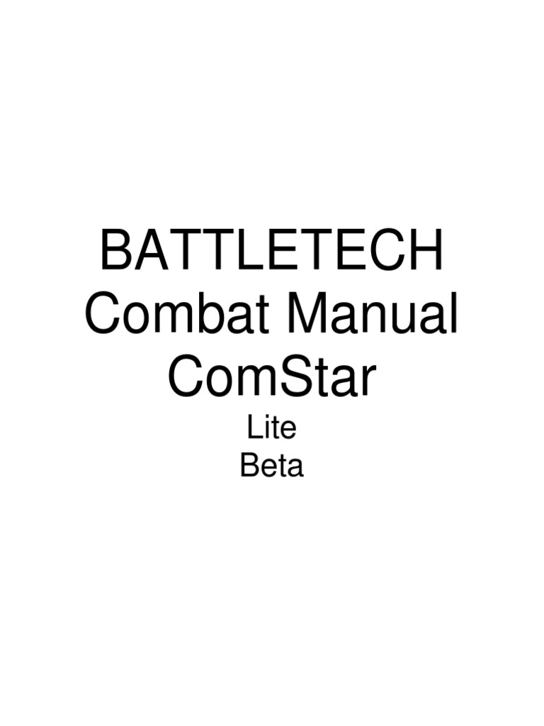 Combat Manual ComStar PDF Battle Tech Military