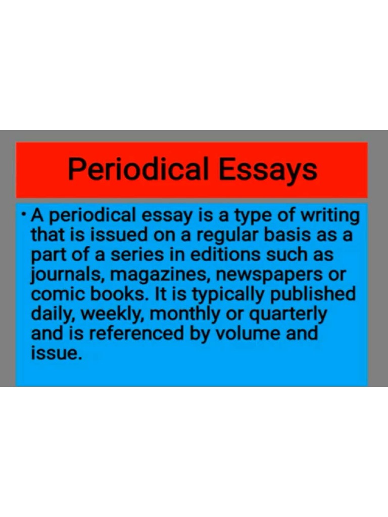 what's a periodical essay