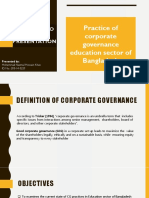 Practice of Corporate Governance Education Sector of Bangladesh