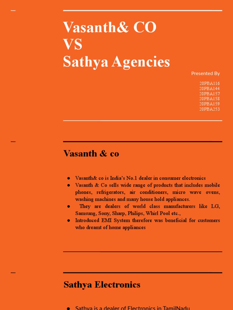 Vasanth & Co vs Sathya: A Comparative Analysis | PDF | Home & Garden ...