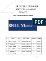 Impact of Covid-19 On Online Food Services: A Case of Zomato