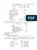 Management Accounting Problem Unit 5