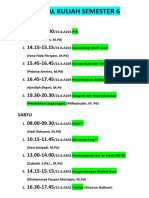 Jadwal Kuliah Semester 6