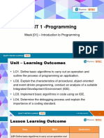 UNIT 1 - Programming: Week (01) - Introduction To Programming