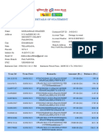 Details of Statement: Tran Id Tran Date Remarks Amount (RS.) Balance (RS.)