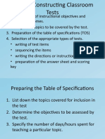 Lesson - 7 Table of Specification