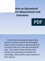 Lesson 1 - Perspective On Educational Assessment, Measurement and Evalaution