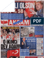12 Eylül 2010 Referandumu Sonuçları - Gazete Manşetleri