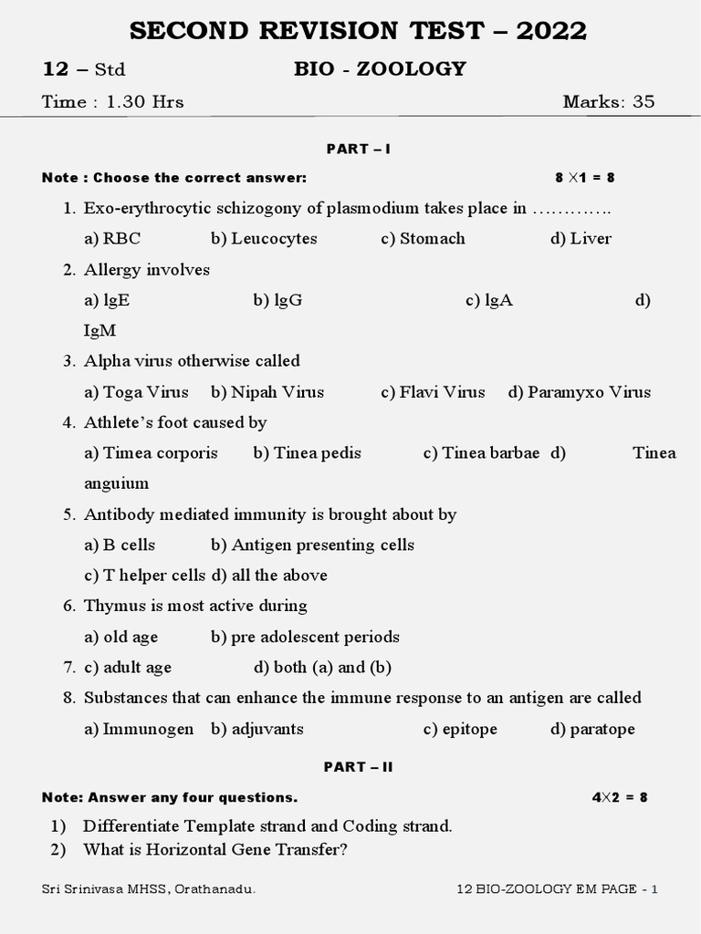 An InDepth Review of Key Zoology Concepts PDF Immune System Antigen