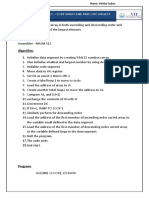 Aim: To Sort A 15 8 Bit-Array in Both Ascending and Descending Order and