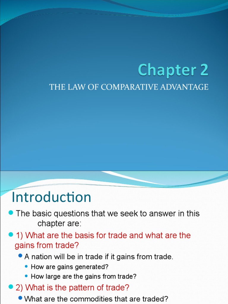 The Law of Comparative Advantage PDF Comparative Advantage