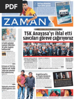 TSK Anayasa'yı Ihlal Etti Savcıları Göreve Çağırıyoruz Zaman Gazetesi 9/04/2011