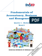Fundamentals of Accountancy, Business and Management 2: Quarter 1 - Module Week 8