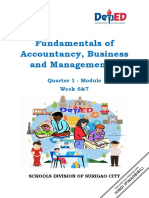Fundamentals of Accountancy, Business and Management 2: Quarter 1 - Module Week 6&7
