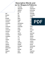 List of Descriptive Words and Adjectives For Shapes