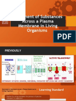 Movement of Substances Across A Plasma Membrane in Living Organisms