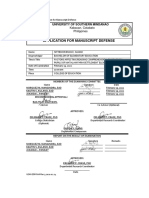 Application For Manuscript Defense: Kabacan, Cotabato Philippines