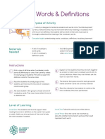 Matching Words & Definitions: Purpose of Activity