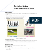 Revision Notes Motion and Time