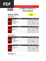 KIZEN 6 Week Bench Program