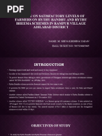 A Study On Satisfactory Levels of Farmers On Rythu Bandhu and Rythu Bheema Schemes in Rampur Village Adilabad District