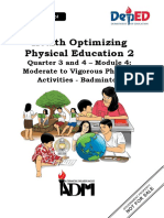 Health Optimizing Physical Education 2: Quarter 3 and 4 - Module 4: Moderate To Vigorous Physical Activities - Badminton