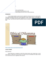 Lesson 3: Ethical Dilemmas Lesson Outcomes