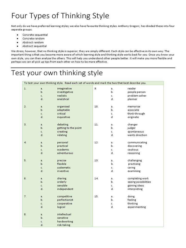 Thinking Style Examples _ 19+ Unhelpful Thinking Styles (Examples – XPXVRE