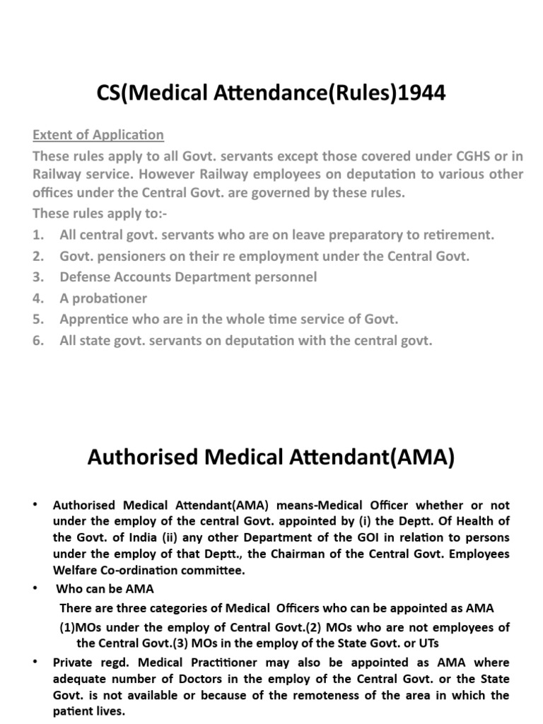 Medical Attendance Rules PDF Hospital Patient
