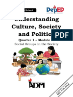Understanding Culture, Society and Politics: Quarter 1 - Module 6