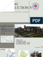 Building Construction-V: Case Study-Mahbub Mansion, Malakpet
