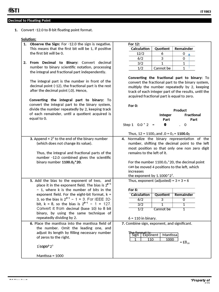 Decimal and Floating Point Conversion Guide | PDF | Decimal | Numbers