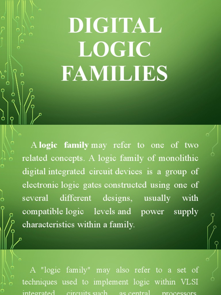 Digital Logic Families PDF Cmos Logic Gate